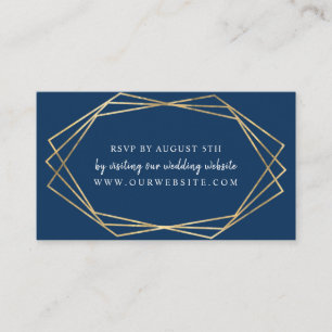 Gold Frame Online wedding RSVP card any colour