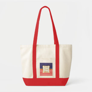 Gold Frame Over Patriotic Background Tote Bag