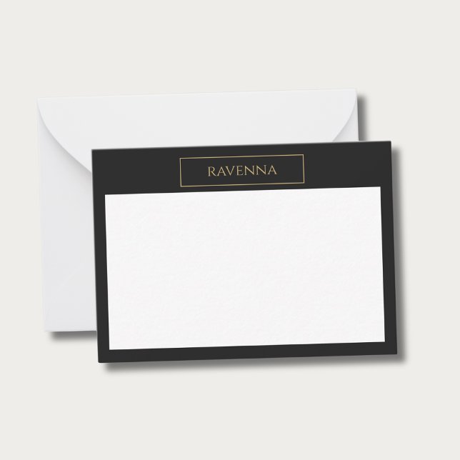 Gold Frame Personalised Name Deep Black Luxury Card (Creator Uploaded)