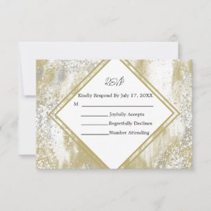 Gold Frame Silver & Gold Splatters Response Card