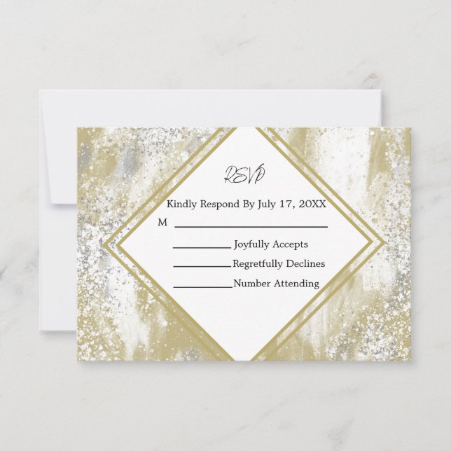 Gold Frame Silver & Gold Splatters Response Card (Front)