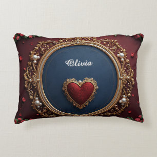 Gold Frame With Pearl Details For Home Decor ✨ Decorative Cushion