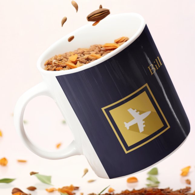 Gold Framed Aeroplane Travel Agent Coffee Mug (Creator Uploaded)