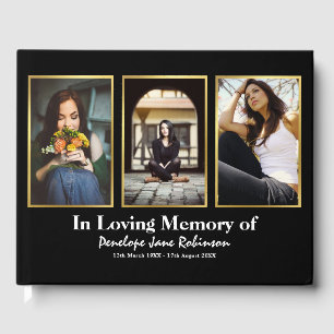 Gold Framed Collage Photo In Loving Memory Guest Book