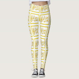 Gold Framed Musical Squares Leggings