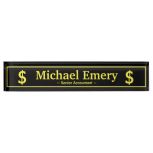 Gold Framed Nameplate