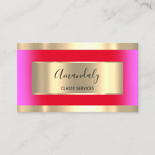 Gold Framed Professional Black Ocean Red Pink Business Card