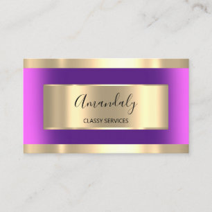 Gold Framed Professional Modern Purple VioletPink Business Card