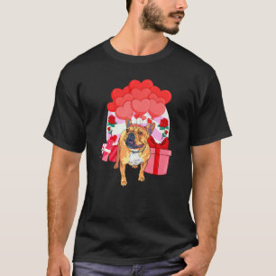 Gold French Bulldog Valentines Day Dog Hearts Flow T-Shirt