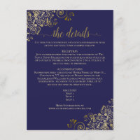 Gold Frills Elegant Navy Blue Wedding Details