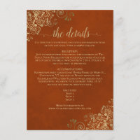 Gold Frills Elegant Rust Orange Wedding Details