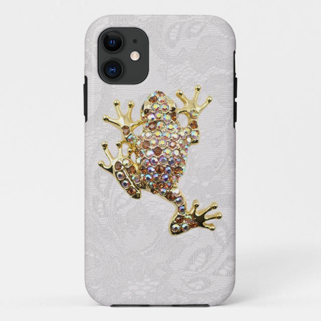 Gold Frog Jewel Photo Paisley Lace iPhone 5 Case (Back)