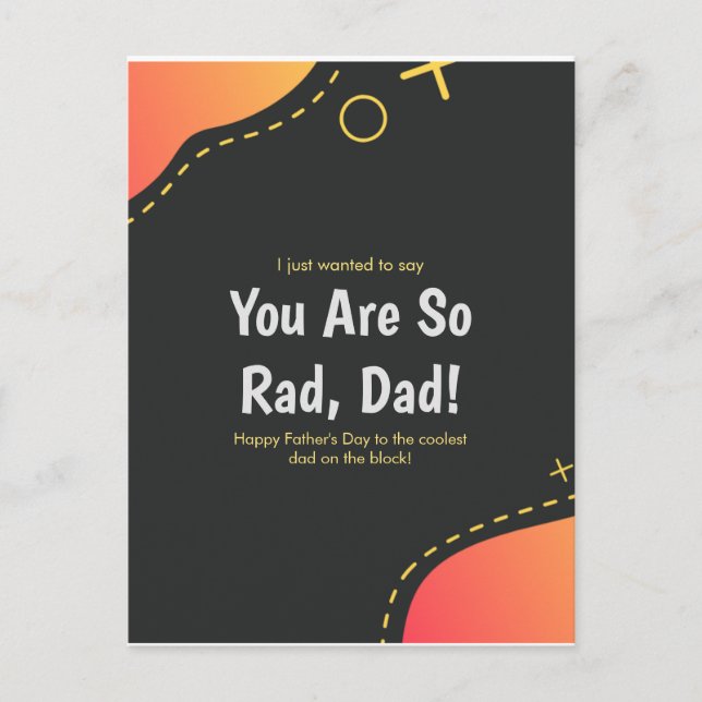 Gold Funny Father’s Day Postcard (Front)