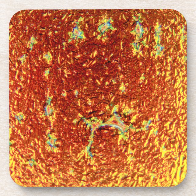 Gold fused glass coaster (Front)