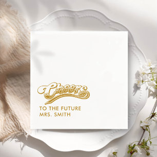 Gold Future Mrs Modern Bridal Shower Napkin