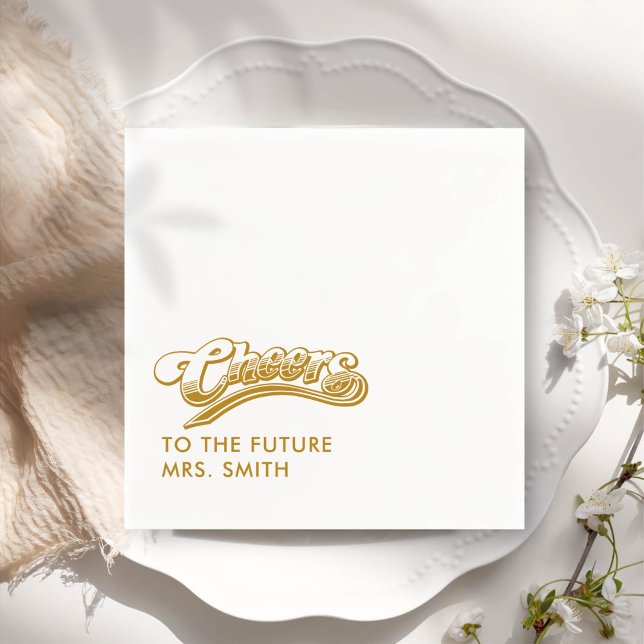 Gold Future Mrs Modern Bridal Shower Napkin (Creator Uploaded)