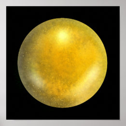 Gold Galaxy Orb – Amber and Yellow Marble Print