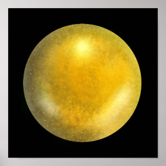 Gold Galaxy Orb – Amber and Yellow Marble Print