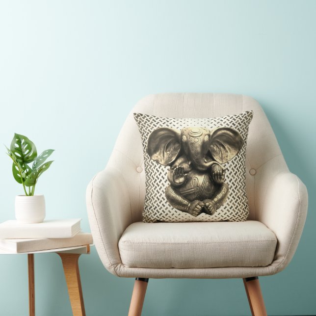 Gold ganesh throw pillow (Chair)