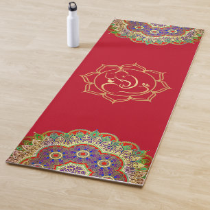 Gold Ganesha and Mandalas Yoga Mat