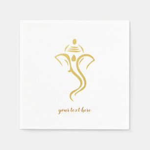 Gold Ganesha Hindu Wedding Party Napkin