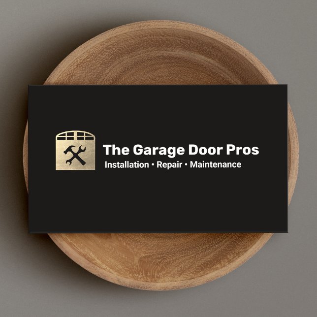Gold Garage Door Installation and Repair Business Card (Creator Uploaded)