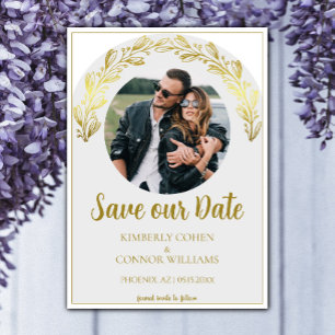 Gold Garland Photo Save the Date