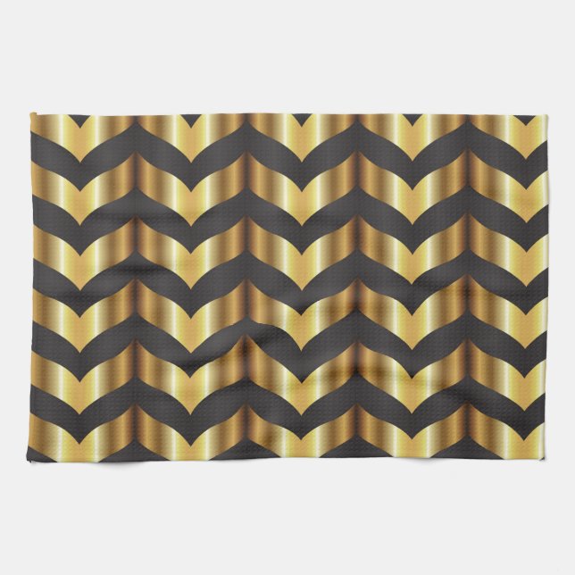 gold gatsby chevron tea towel (Horizontal)