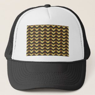 gold gatsby chevron trucker hat