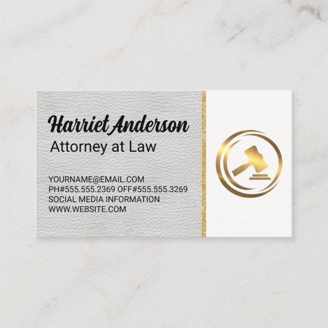 Gold Gavel Logo | Law Appointment Card (Front)