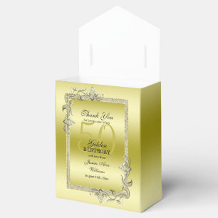 Gold Gem & Glitter 50th Golden Birthday Party Favour Box