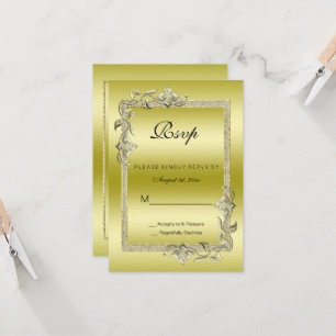 Gold Gem & Glitter 50th Golden Birthday Party RSVP