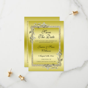 Gold Gem & Glitter 50th Golden Wedding Anniversary Save The Date