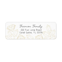 Gold Gem Glitter Return Address Label