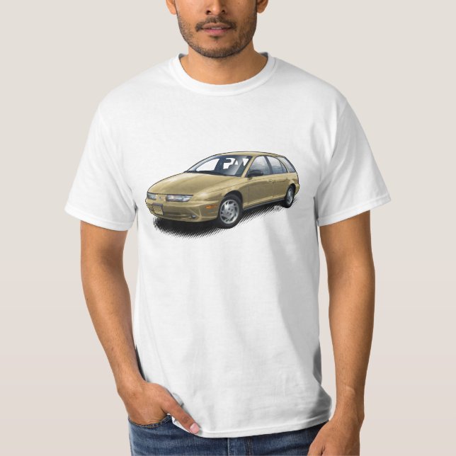 Gold Gen 2 Saturn SW2 on White T-Shirt (Front)