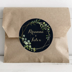 Gold Geometric Blue Green Wedding Envelope Seals