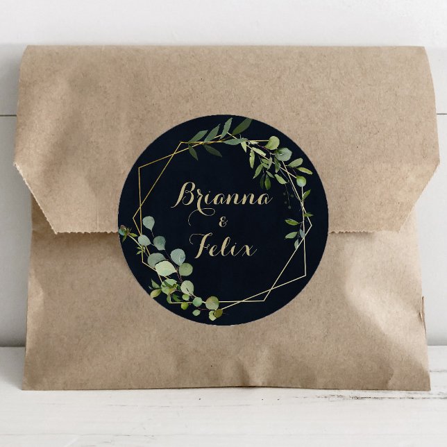 Gold Geometric Blue Green Wedding Envelope Seals (Creator Uploaded)