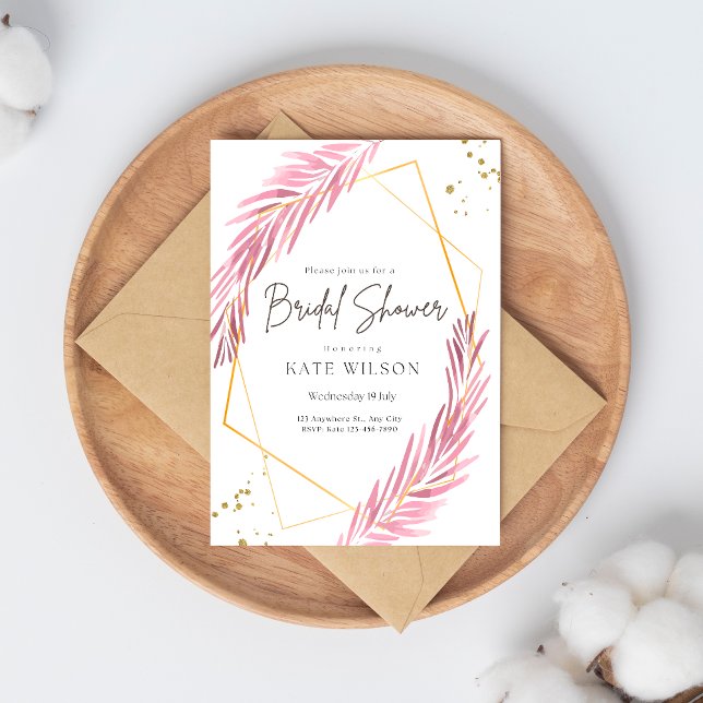 Gold Geometric Bridal Shower Invitation (Creator Uploaded)