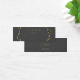 Gold geometric earring display card