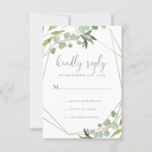 Gold Geometric Frame Eucalyptus Greenery Wedding