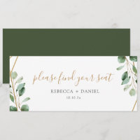 Gold Geometric Greenery Table Seating Header Card