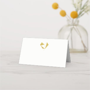 Gold Geometric Heart - Wedding Folded Place Cards