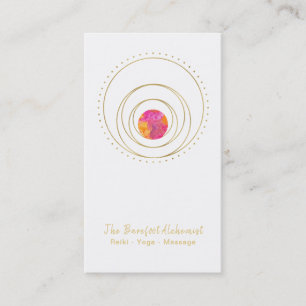 *~* Gold Geometric Lunar Sacred Geometry Boho Business Card