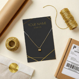 Gold geometric necklace/bracelet dark display card
