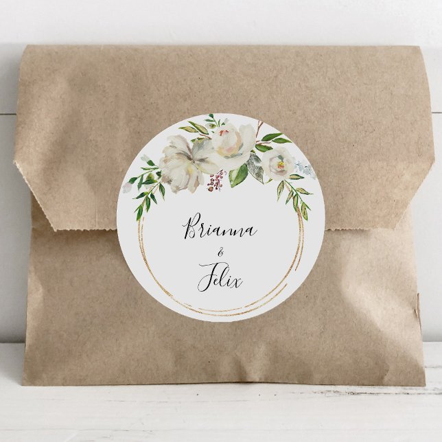Gold Geometric Peony Floral Wedding Envelope Seals (Creator Uploaded)