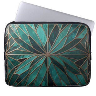 Gold Geometric Starburst Pattern Art Deco Luxury Laptop Sleeve