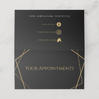 Gold geometric stylist appointment card