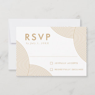 Gold Geometric Swirl Wedding RSVP Card