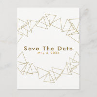 Gold Geometric Triangles Glam Modern Save the Date