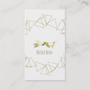 Gold Geometric Triangles Modern Glam Boho Chic Business Card